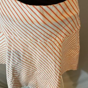 Skirt Ladies White Cotton Orange Stripes Size L